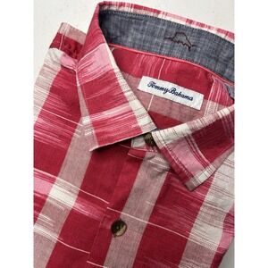 Tommy Bahama Men's Large Silk Blend Short Sleeve Button-up Shirt